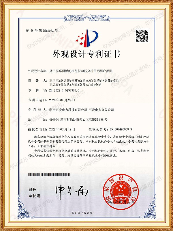 20223025358.0显示屏幕面板的机组振动区分析图形用户界面 外观设计